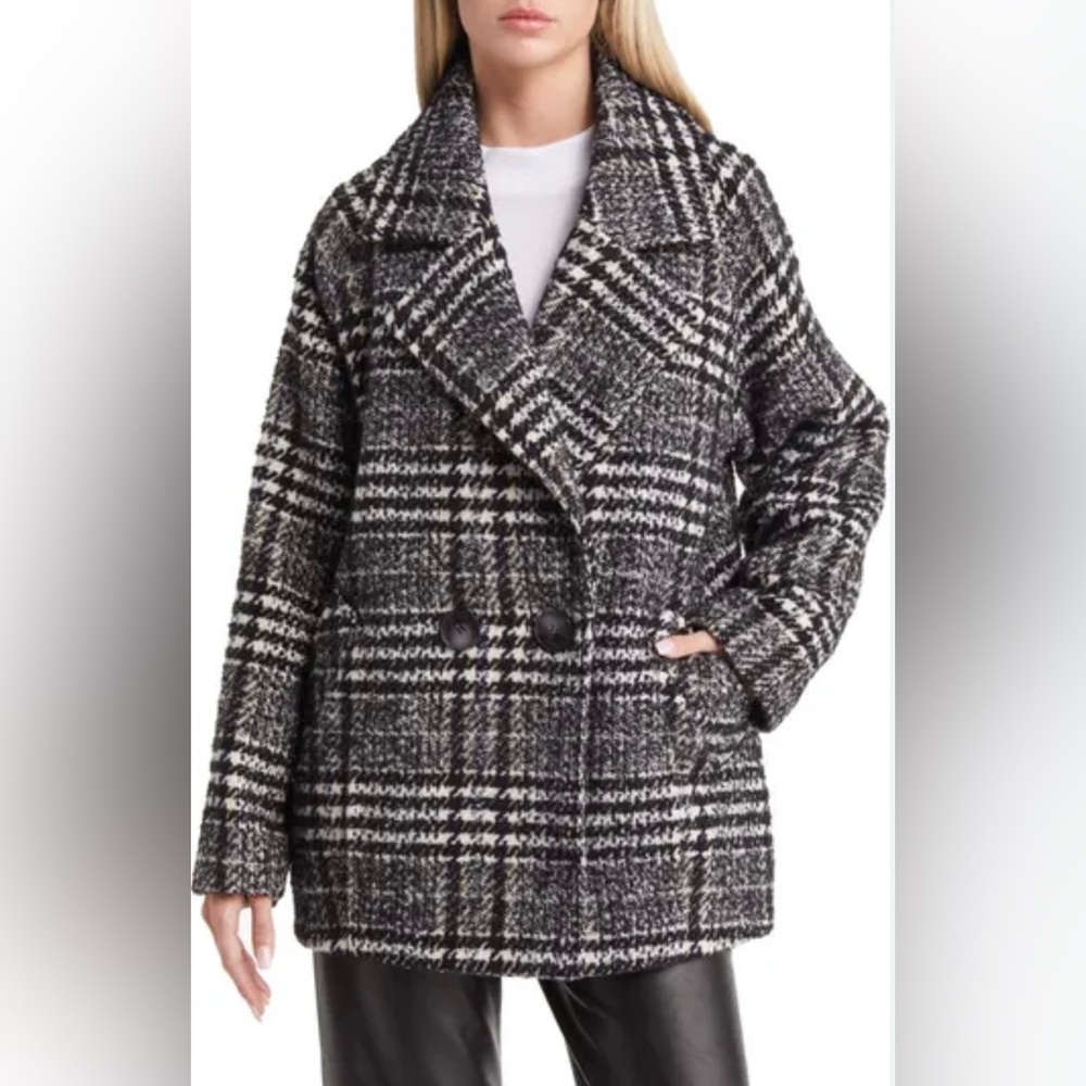 Sam Edelman Plaid Pea Coat